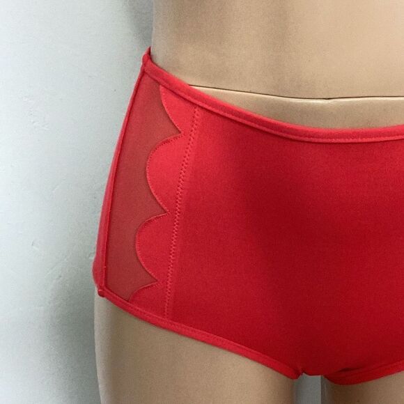 New. Seafolly red petal edge high rise bikini. USA SIZE 8DD/6-bottom - Picture 14 of 16